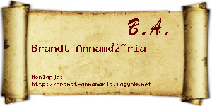 Brandt Annamária névjegykártya
